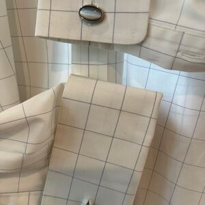 Next Cream and Blue Plaid Cotton Shirt